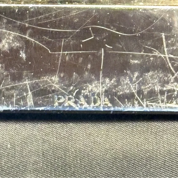 PRADA BLACK METAL HANDLE NYLON SATCHELL TOTE BAG - Picture 14 of 15